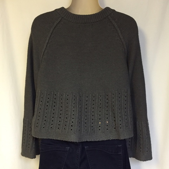 Gray Sweater Cardigan with Bell Sleeves - Picture 4 of 4